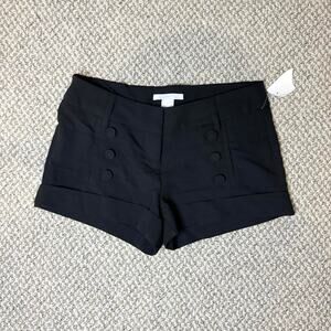 Cute vintage y2k low rise black sailor button mini dress shorts NWT